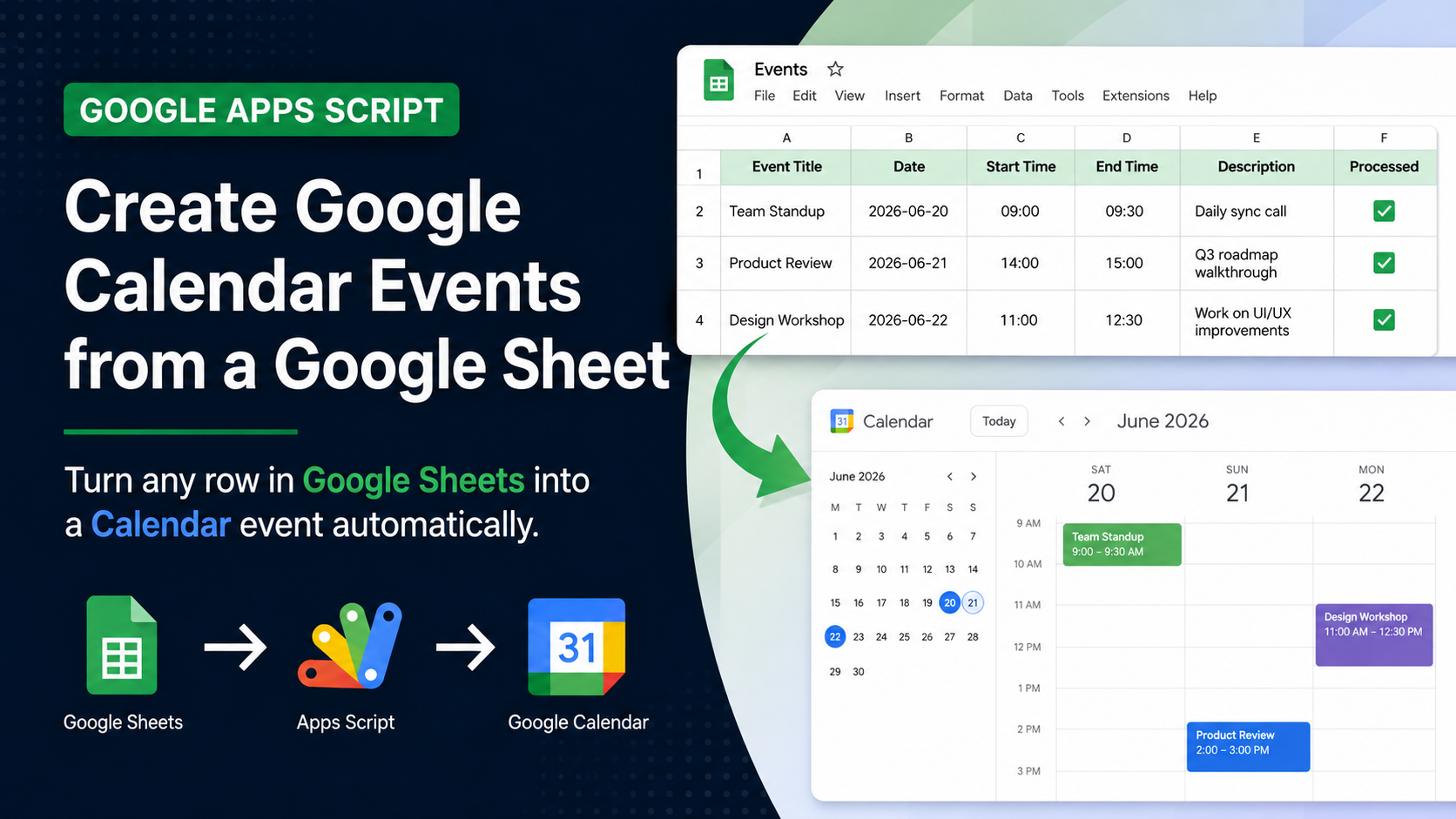 How to Create a Google Calendar Event from a Google Sheet